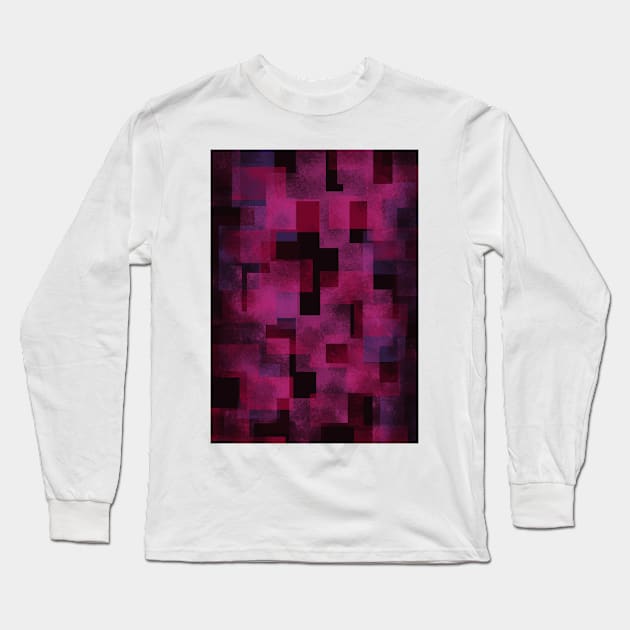 Abstract Purple and Black Long Sleeve T-Shirt by Scratch